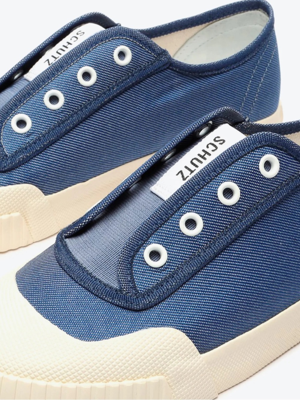 SCHUTZ MASSEY LONA/ELAST/JEANS/WHIT Denim Sneakers - Picture 4 of 13